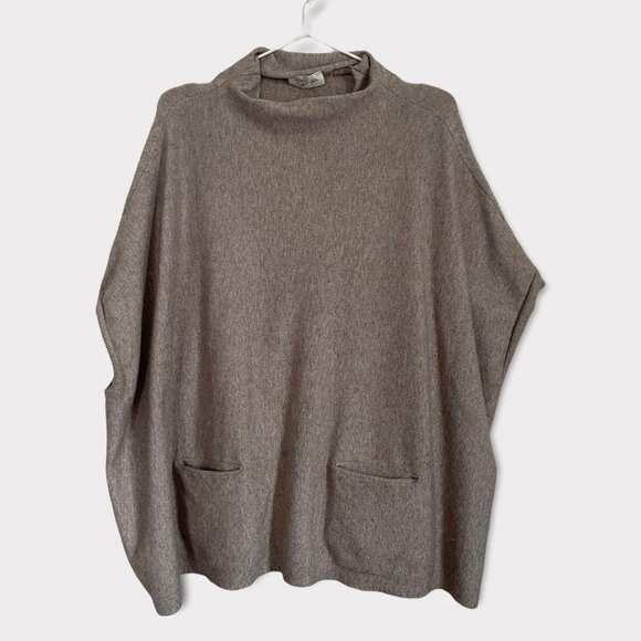 RD Style Sweaters - Oatmeal RD Style Mock Neck Sweater Poncho Size M